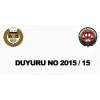 DUYURU NO 2015 / 15