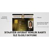 STAJYER AVUKAT KİMLİK KARTI İLE İLGİLİ DUYURU