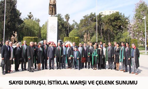 SAYGI DURUŞU, İSTİKLAL MARŞI VE ÇELENK SUNUMU