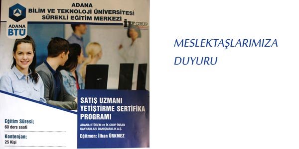 ADANA BTÜ Satış Uzmanı Yetiştirme Sertifika Programı