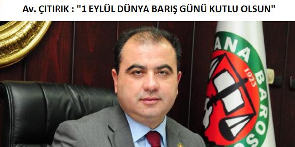 1. Eylül Dünya Barış Günü Kutlu Olsun