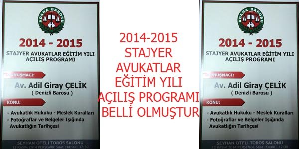 2014-2015 STAJYER AVUKATLAR EĞİTİM YILI 