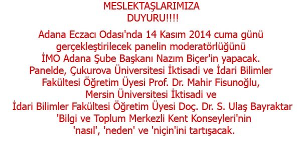 PANEL-BİLGİ VE TOPLUM MERKEZLİ KENT KONSEYLERİ