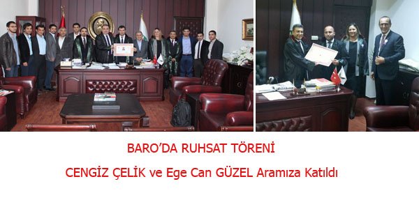 İKİ MESLEKTAŞIMIZ ARAMIZA KATILDILAR