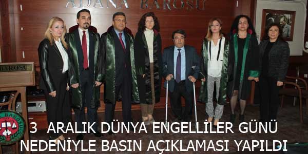 3 ARALIK DÜNYA ENGELLİLER GÜNÜ NEDENİYLE YAPILAN BASIN AÇIKLAMASI-