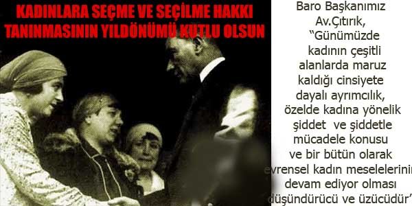 TÜRKİYE'DE KADININ SEÇME VE SEÇİLME HAKKI
