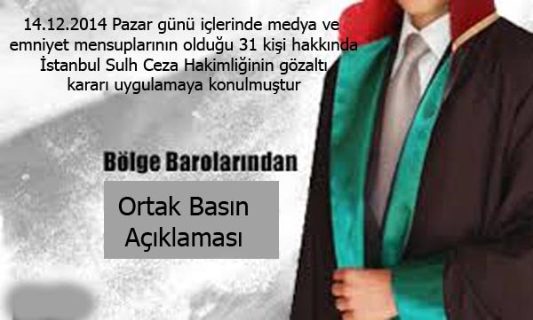 Adana, Mersin, Osmaniye, Hatay ve Gaziantep Baro Başkanlarından Ortak Basın Açıklaması