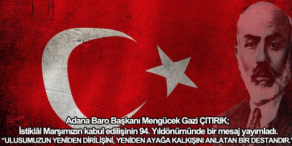 İstiklâl Marşımızın kabul edilişinin 94. Yıldönümü