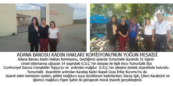 ADANA BAROSU KADIN HAKLARI KOMİSYONU'NUN YOĞUN MESAİSİ