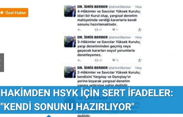 HAKİMDEN HSYK İÇİN SERT İFADELER: