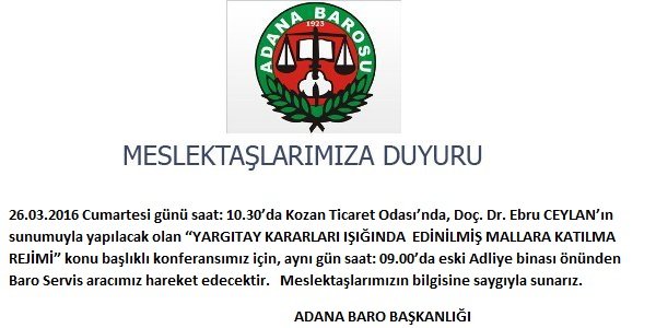 Kozan'a servis aracımız 