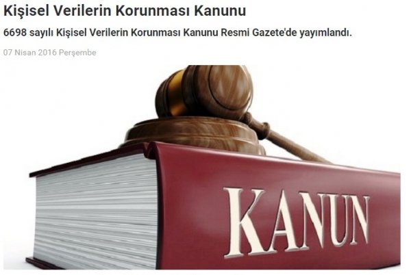 KİŞİSEL VERİLERİN KORUNMASI KANUNU