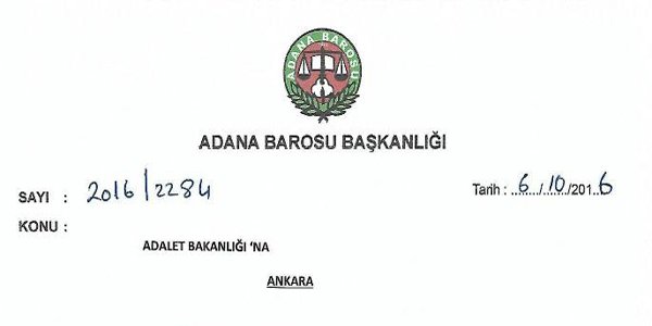 ADALET BAKANLIĞINA  06.10.2016